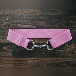 Elastic Horse Bit Buckle Belt - Light Pink